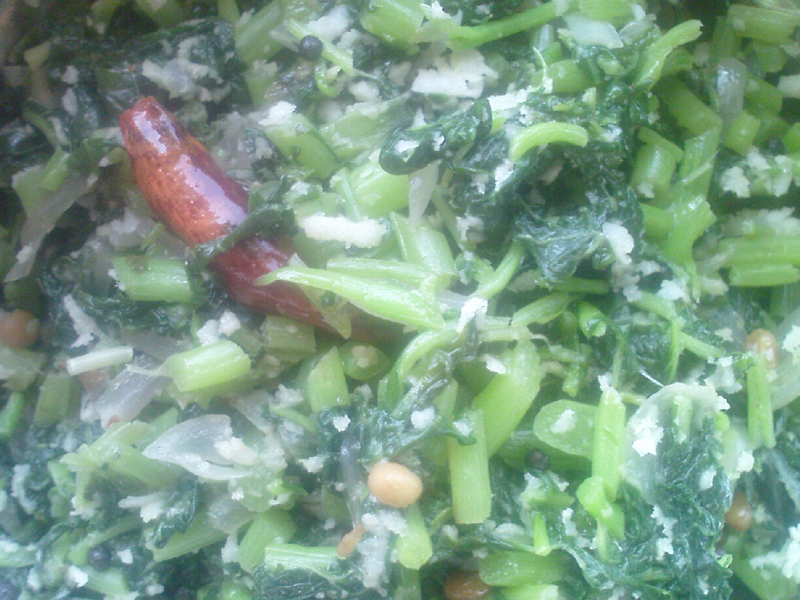 Green Spinach Saute fry or Thandu Keerai poriyal Green Spinach Saute fry or Thandu Keerai poriyal picture